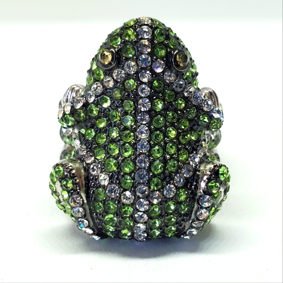 Joan Boyce Pave Crystal Frog Ring